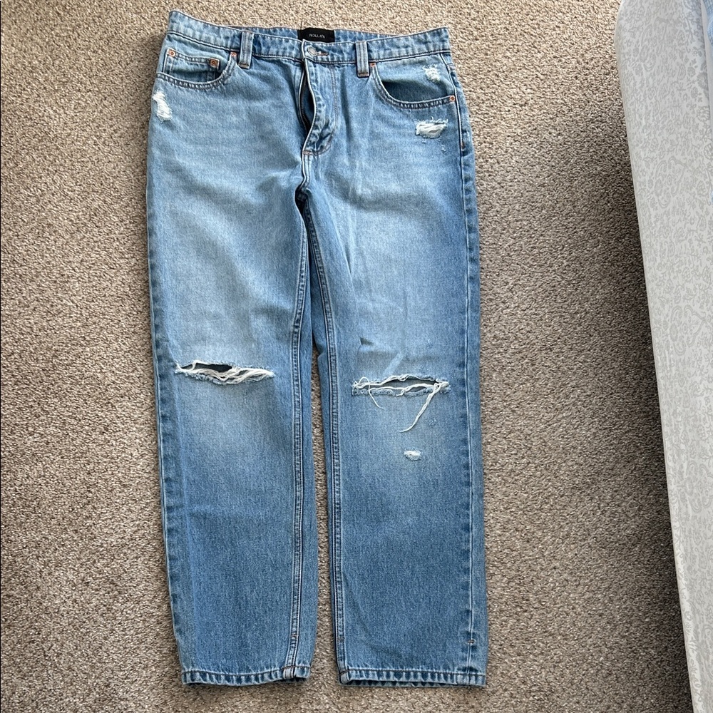ROLLA'S Distressed Straight Leg Jeans